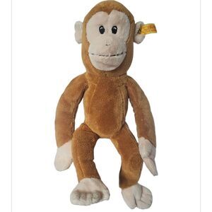 Authentic Steiff Plush Monkey Toy Soft Brown “Knopf im Ohr” Collectible Gift